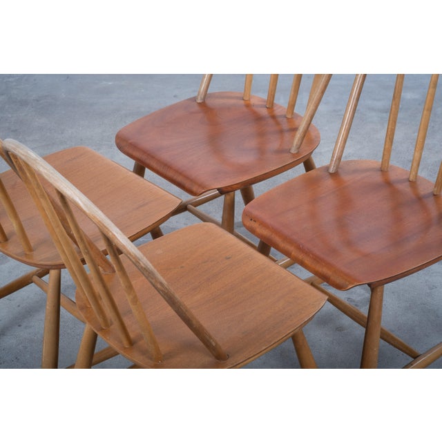 1960s Vintage Dining Chairs in Teak and Beech by Erik Ole Jørgensen, 1960s, Set of 4 For Sale - Image 5 of 8