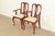 Queen Anne Henkel Harris Queen Anne Solid Cherry Wood Armchairs | Pair For Sale - Image 3 of 17