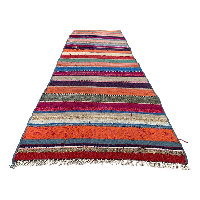 Turkish Narrow Kilim Runner Rug For Sale