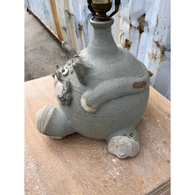 Vintage Cat Ceramic Table Lamp by Fogarty Ceramic Studio. Circa 1970s For Sale - Image 11 of 12