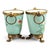 Turquoise Porcelain and Bronze Cache-Pots, Paris, France, 1835-1850, Set of 2 For Sale - Image 4 of 10