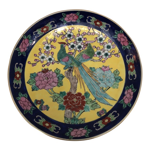 Gold Imari MidCentury Porcelain Peacock Hand Painted Plate Collection