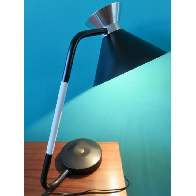 Modernist French Black and White Jumo Desk Lamp, 1950s For Sale - Image 6 of 7