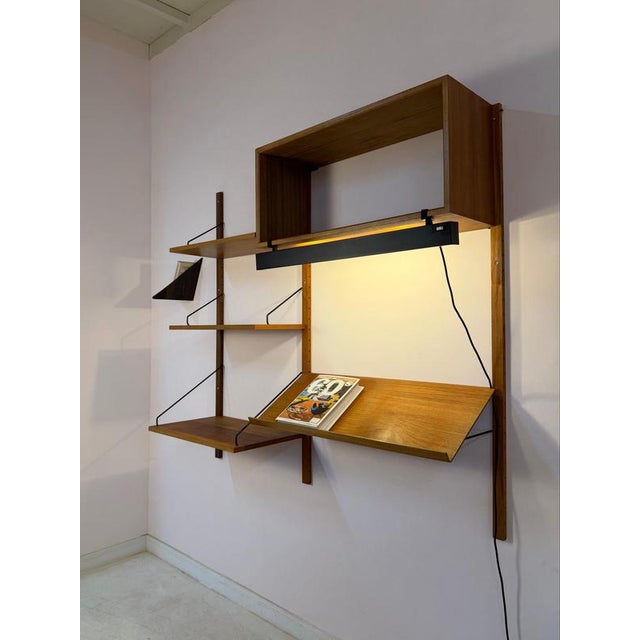 Royal System Teak Wall Shelf with Lamp by Poul Cadovius for Cado For Sale - Image 11 of 11