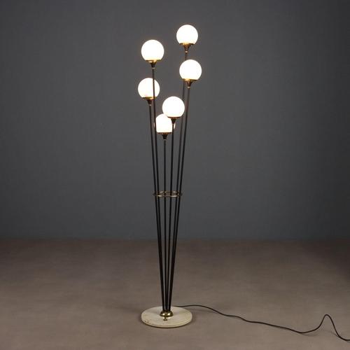 Vintage Floor Lamp in Marble and Brass, 1960s For Sale - Image 11 of 11