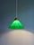 Art Deco pendant light in conical green opaline with a brass frame (claw and rosette), 1920s-30s. The suspension has been...