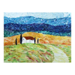 Large Textural Landscape Painting on Canvas "A Summer Feeling" Original Artwork by Katharina Husslein - Ready to Hang