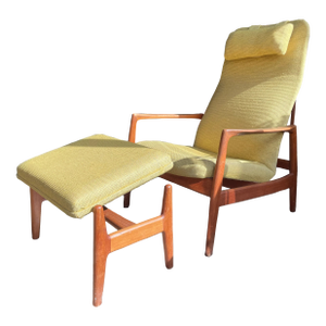 1960's Vintage Dux Armchair + Ottoman Set