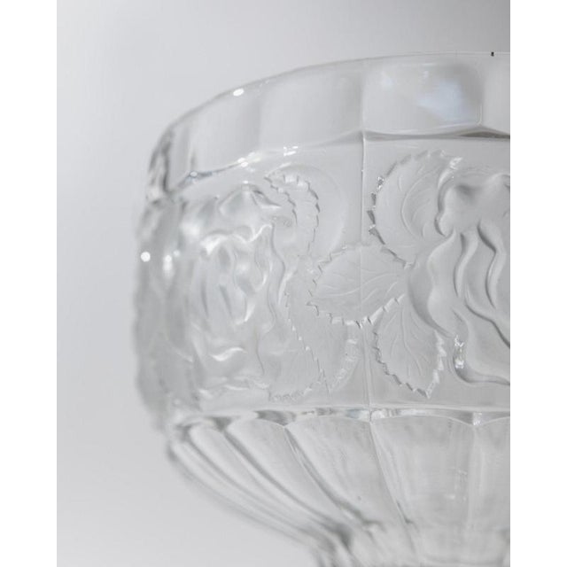 Vintage Footed Bowl in Floral Pressed Glass, 1960s For Sale - Image 4 of 12