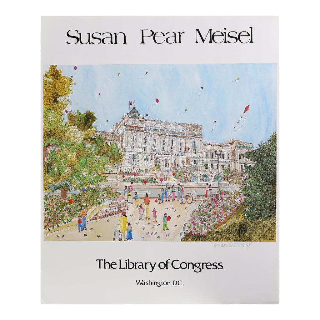 Library of Congress, Signed Poster by Susan Pear Meisel | Chairish