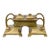Antique Art Nouveau Bronze Dbl. Inkwell and Porcelain Inserts For Sale