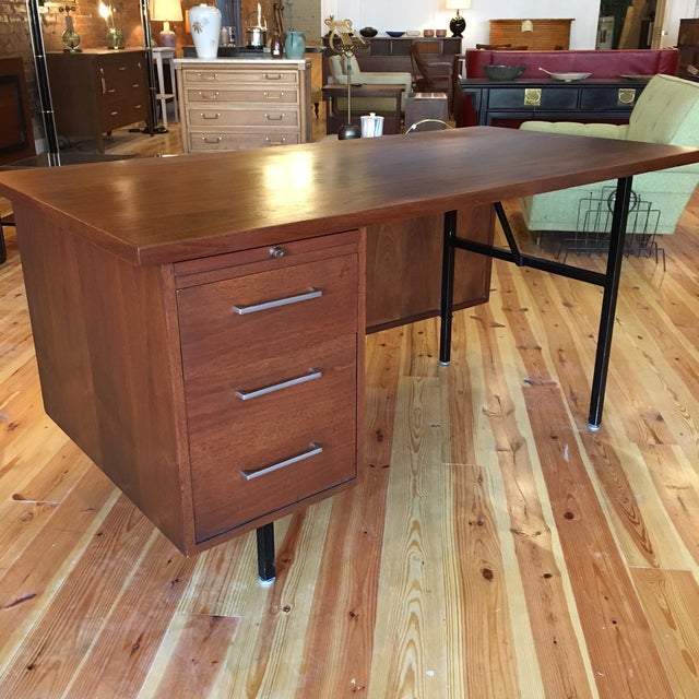 Mid Century Modern Walnut Alma Architectural Series Executive Desk Chairish