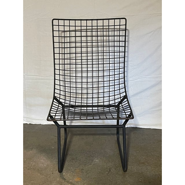 Mid-Century Modern Knoll Style, Mid-Century Modern Metal Wire Chairs - Set of 6 Black For Sale - Image 3 of 14