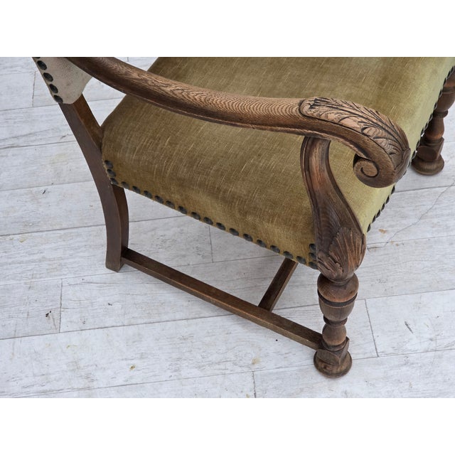 Vintage Danish Highback Armchair in Hand Woven Wool, 1950s For Sale - Image 12 of 18