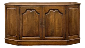 Vintage Davis Cabinet Company French Country Solid Walnut Two Door Buffet or Sideboard