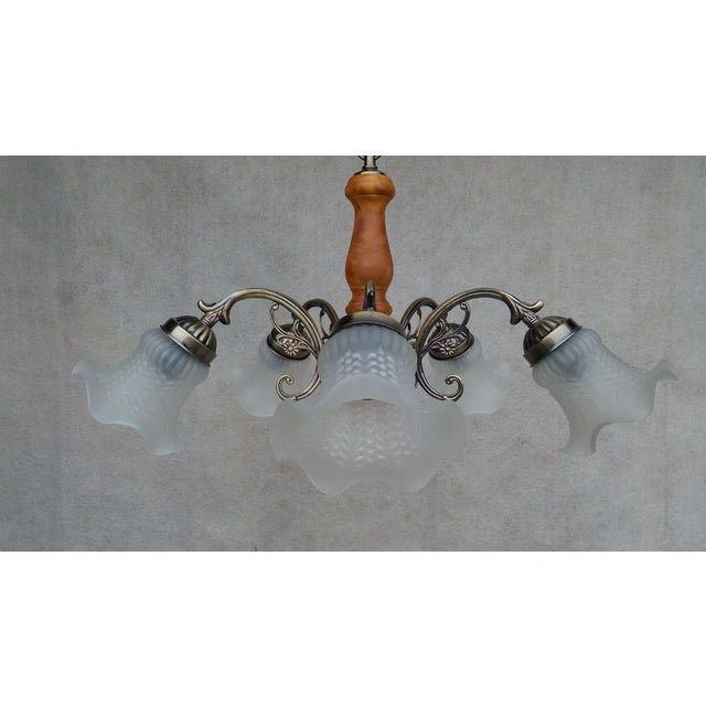 Brown Vintage Chandelier, 1990s For Sale - Image 8 of 12