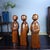 This is a charming set of three vintage Chinese boxwood carved figures, collectively titled "Chan Xin" , which translates...