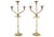 Antique 21" Brass Candle Holders - a Pair For Sale