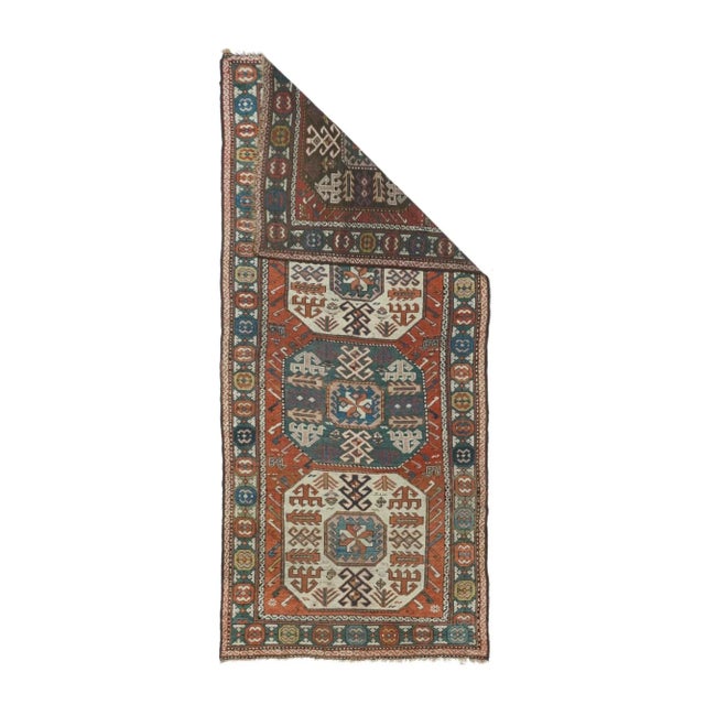Antique Kazak Rug 4' x 9'5''.