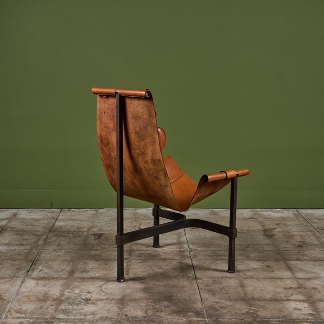 Metal Jean-Paul Rykaert Leather Sling Chair For Sale - Image 7 of 16
