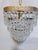 Brass Vintage Hollywood Regency Florentine Brass Tiered Waterfall Crystal Wedding Cake Chandelier For Sale - Image 8 of 8