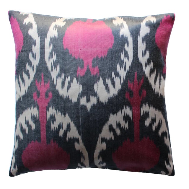Contemporary Handmade Silk Ikat Pillow For Sale - Image 9 of 9
