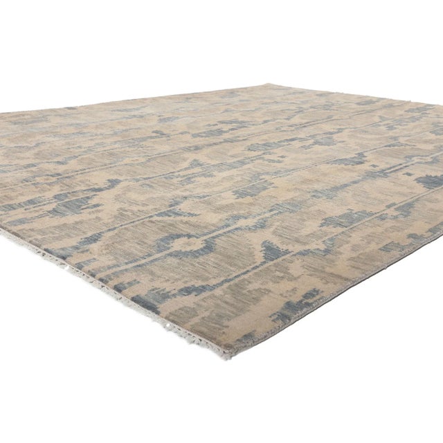 30271 Transitional Ikat Rug, 07’10 x 10’00. Timeless style meets global chic in this hand-knotted wool transitional area...