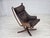 1970s, Norwegian design by Sigurd Ressel, loungechair model "Falcon", rare version with armrests. Furniture leather,...