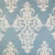Free Spirit Designer Vicki Payne Aqua & Cream Damask Fleur De Lis Scroll Fabric Sample For Sale - Image 4 of 4