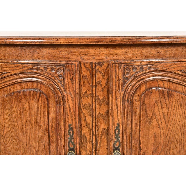 Brown Minton Spidell French Provincial Louis XV Carved Oak Sideboard or Bar Cabinet For Sale - Image 8 of 15