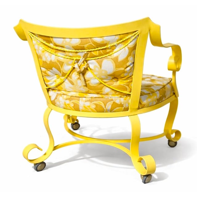 Vintage O.W. Lee “Alphonse” Yellow Wrought Iron Patio Set – Hollywood Regency Palm Springs 6-Piece Collection For Sale - Image 6 of 10