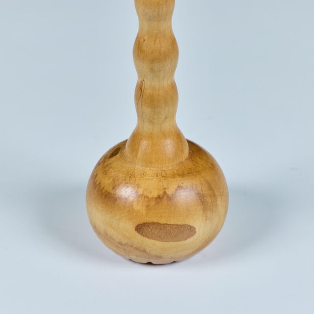 Hand Turned Spalted Birch Candlestick Holder by Evan Segota For Sale - Image 11 of 13