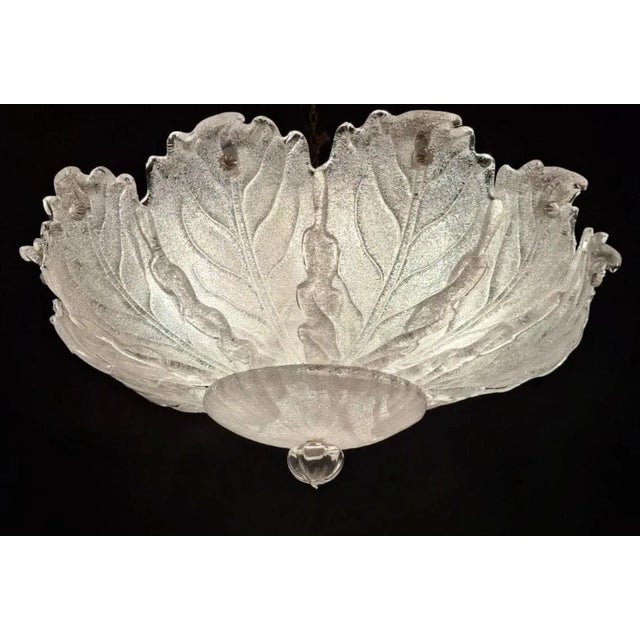 Barovier e Toso 1960s Clear Graniglia Murano Flush Mount For Sale - Image 4 of 12