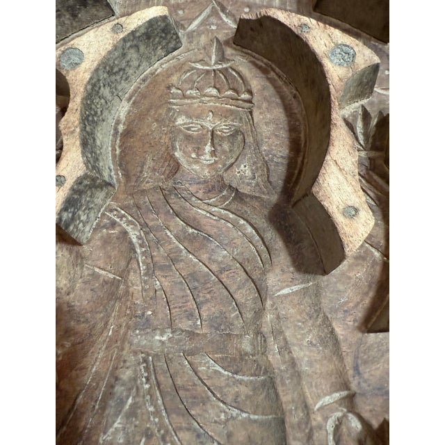 Lakshmi Indian Goddess Sculptural Wall Art Square For Sale - Image 6 of 12