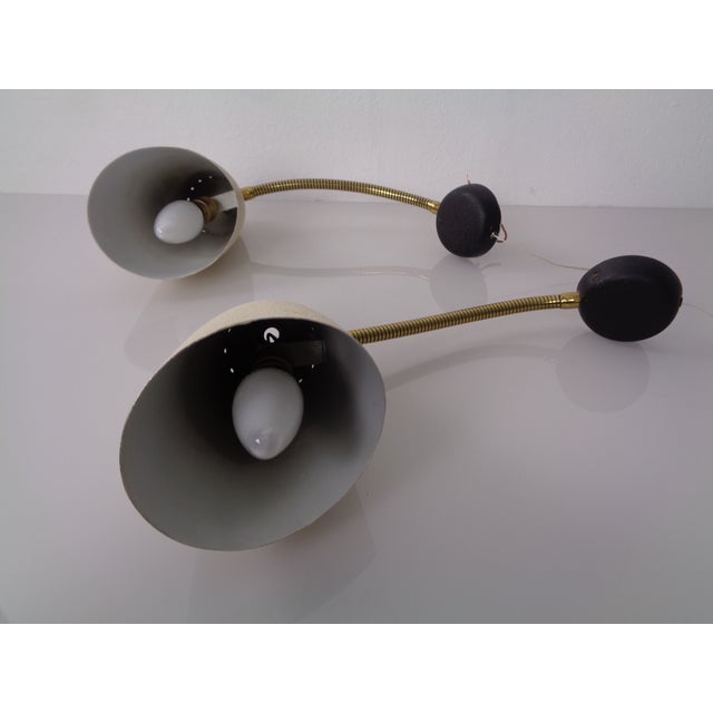Black Mid-Century Adjustable Wall Lamps, Italy, 1950s, Set of 2 For Sale - Image 8 of 18