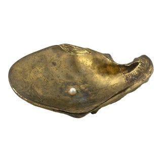 Vintage Brass Shell Trinket Dish For Sale