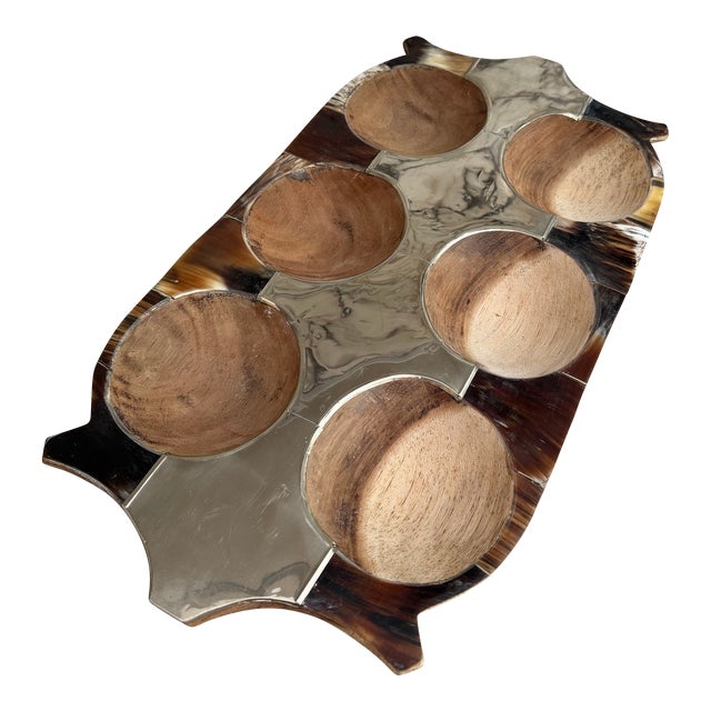Silver & Pacara Wood Cheese Serving Plate For Sale