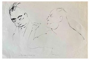 Mino Maccari, The Rage, Ink Drawing, 1960s