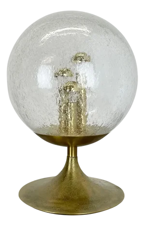 Large Hollywood Regency Brass Ball Table Light in the style of Stilnovo, Italy 1970s