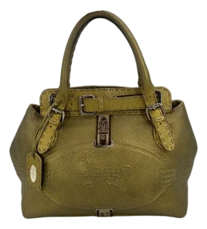 Fendi Selleria Villa Borghese Gold Leather Tote
