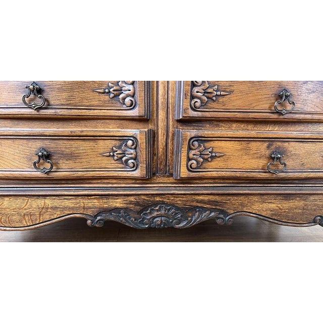 Wood Vintage Louis French Oak Chest of Drawers with Six Drawers For Sale - Image 7 of 12