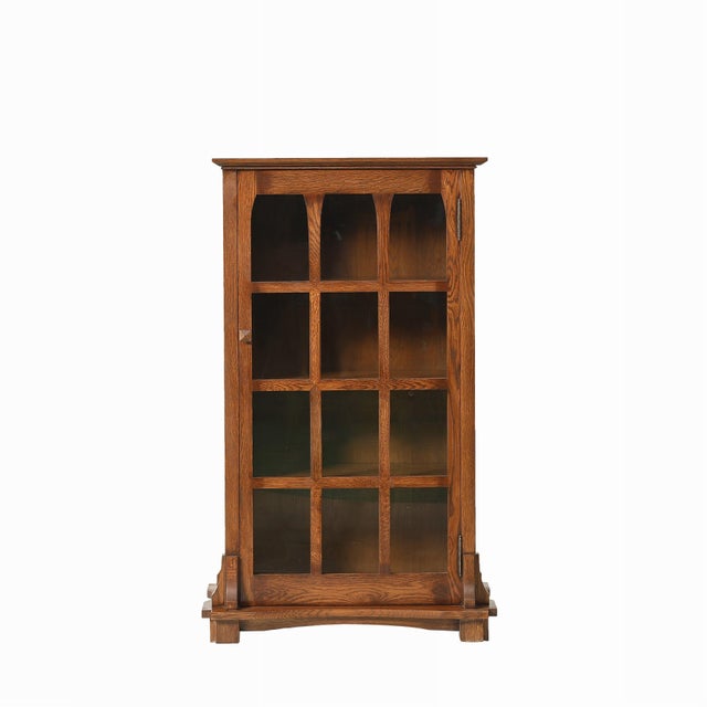 Mission Solid Oak Display Bookcase - Walnut Stain For Sale - Image 9 of 18