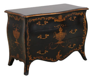 Maitland Smith Louis XV Style Black & Gold Commode Chest
