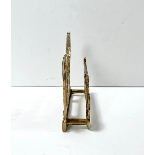 Metal Vintage Brass Horse Letter Holder Mail Rack Equestrian Desk Decor Perseverantia Omnia Vincit For Sale - Image 7 of 9