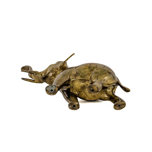 Vintage Mid-Century Modern Solid Brass Elephant Figurine For Sale - Image 9 of 10