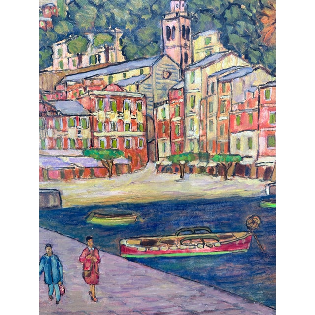Italian Malcesine on Lake Garda Painting Art by Enzo Leone For Sale - Image 3 of 12
