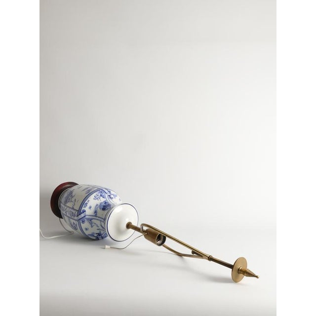Blue French Blue and White Willow Porcelain Table Lamp by Louis Drimmer for Limoges For Sale - Image 8 of 14