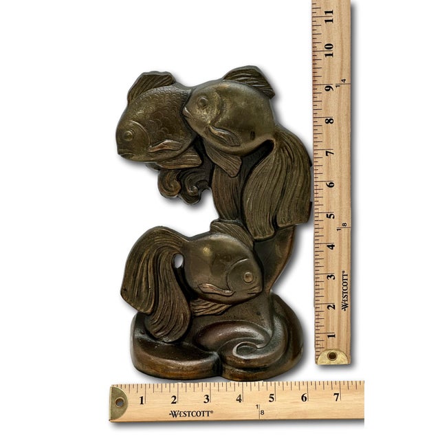 Rare & Hard to Find All Original Vintage 1930s Hubley MFG Co. #464 Fan Tail Fish Cast Iron Doorstop For Sale - Image 17 of 18
