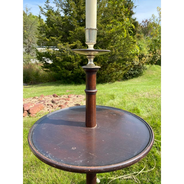 Early 20th Century English Regency Floor Lamps with Tables - a Pair For Sale - Image 5 of 11