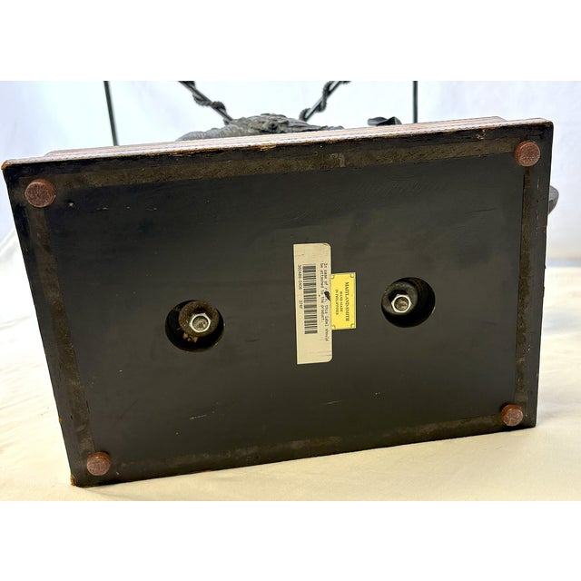 Vintage Maitland-Smith Bronze Elephant Side Table With Glass Top For Sale - Image 18 of 18